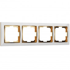 Рамка Werkel Snabb на 4 поста белый/золото WL03-Frame-04-white/GD 4690389083938