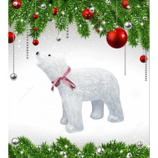 Фигурка светодиодная «Белый медведь 1» 48x60см (09563) Uniel ULD-M6048-120/STA