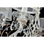 Подвесная люстра Maytoni ARM257-08-G Elegant белого цвета с хрусталем и тканевыми абажурами в итальянском стиле